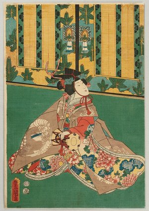 Utagawa Kunisada, 歌川国貞 (Utagawa Kunisada)による浮世絵「Drum Player」