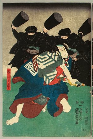 Japanese Print "Ninja Attack" by Utagawa Kuniyoshi, 歌川国芳 (Utagawa Kuniyoshi)