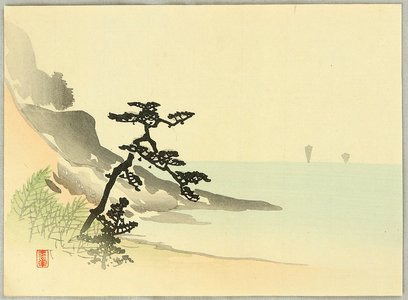 Kawabata Gyokusho, 川端玉章 (Kawabata Gyokusho)による浮世絵「Pine on a Beach」