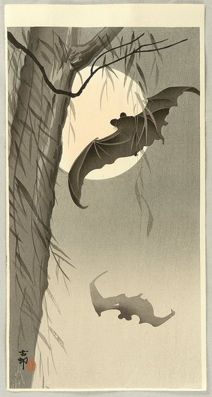 小原古邨: Flying Bats - Artelino