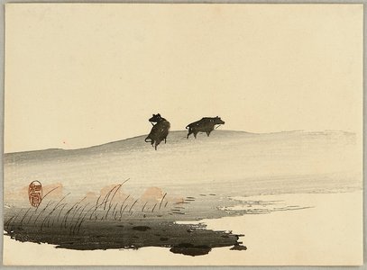 Takeuchi Seiho: Oxen in a Field - Artelino