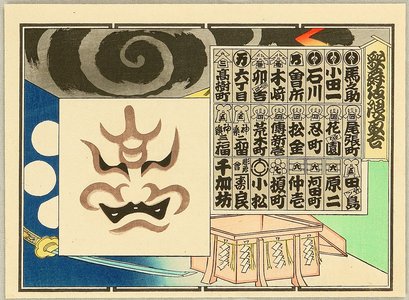 Ueno Tadamasa: Kabuki Kumadori Awase - Kumadori and Thunderclouds - Artelino