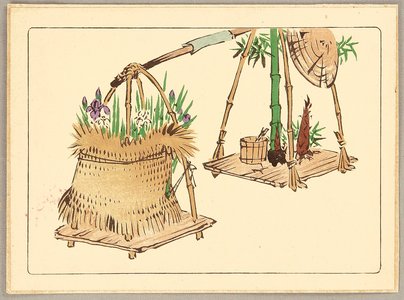 Shibata Zeshin: Hana Kurabe - Iris and Bamboo - Artelino