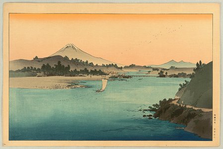 Yoshimoto Gesso: Mt.Fuji and River - Artelino
