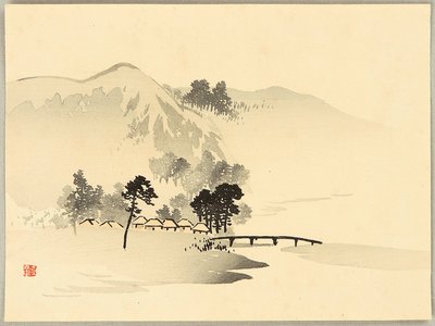 Kawabata Gyokusho: Village near a River - Artelino