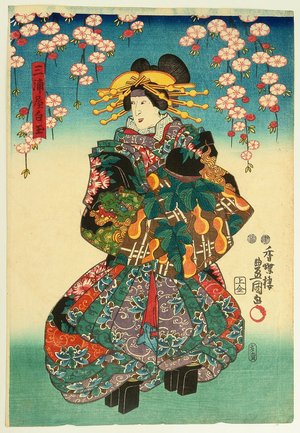 Utagawa Kunisada: Beauty Shiratama - Artelino