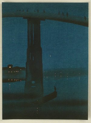 Unknown: Misty Bridge at Night - Artelino