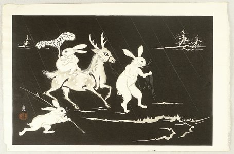 Tokuriki Tomikichiro: Rabbits and Deer - Artelino