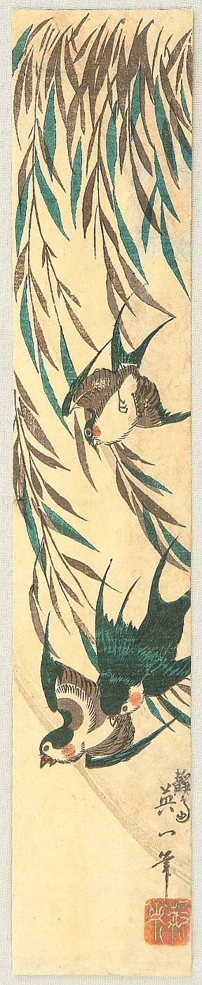 Ikeda Eisen to Attributed: Swallows and Willow - Artelino