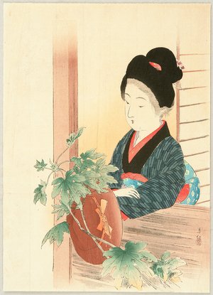 Kumon Kikusen: Woman and Hat - Artelino