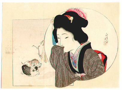 Japanese Print "Morning after the Snow (kuchi-e)" by Tomioka Eisen, 富岡英泉 (Tomioka Eisen)