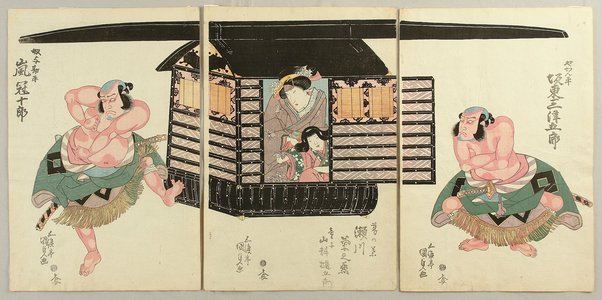 Utagawa Kunisada: In a Palanquin - kabuki - Artelino