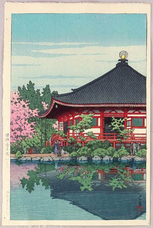 Kawase Hasui, 川瀬巴水 (Kawase Hasui)による浮世絵「Dempoin, Godai Temple」