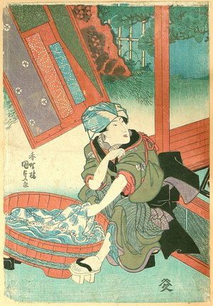 Utagawa Kunisada: Washing - Artelino