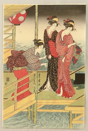 Utagawa Toyohiro: Beauties on Veranda - Artelino