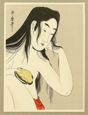 Kitagawa Utamaro, 喜多川歌麿 (Kitagawa Utamaro)による浮世絵「Abalone Diver」