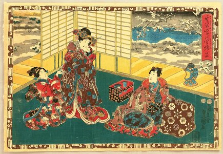 Japanese Print "The Tale of Genji - Chapter 24" by Utagawa Kunisada, 歌川国貞 (Utagawa Kunisada)