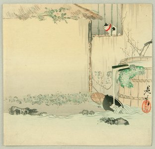 Shibata Zeshin: Cat on a Windowsill - Artelino