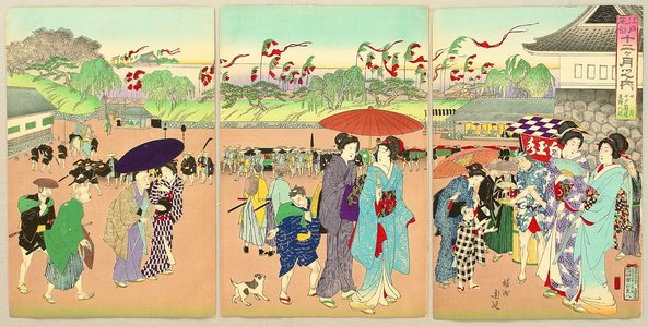 豊原周延: Customs and Manners of Edo 12 Months - July - Artelino