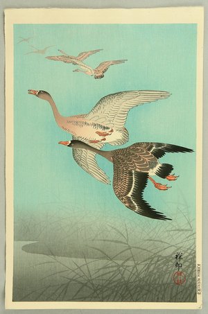 小原古邨: Flock of Geese - Artelino