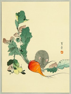 Watanabe Seitei: Mouse and Red Radish - Artelino