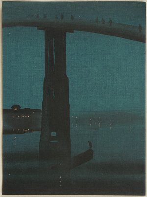 Unknown: Misty Bridge at Night - Artelino