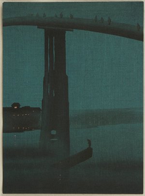 無款: Misty Bridge at Night - Artelino