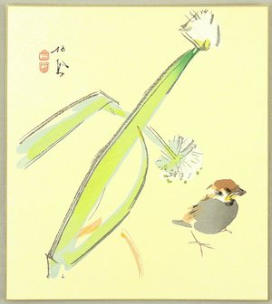 Takeuchi Seiho: Sparrow and Leek - Artelino