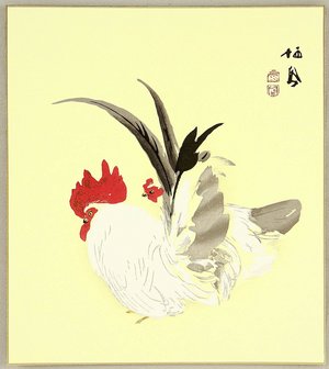 Takeuchi Seiho: Rooster and Hen - Artelino