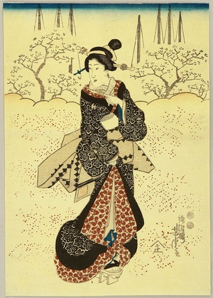 Utagawa Yoshitora: Beauty in Cloud - Artelino