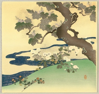 Tsukioka Kogyo: Tree Near a River - Artelino
