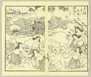 Utagawa Kunisada: Seven Divers and a Big Octopus - Artelino