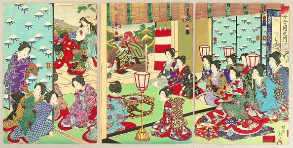 豊原周延: Customs and Manners of Edo 12 Months - December - Artelino