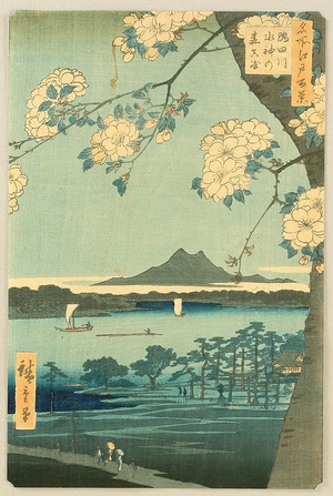Utagawa Hiroshige: Meisho Edo Hyakkei - Sumidagawa Suijin no mori - Artelino
