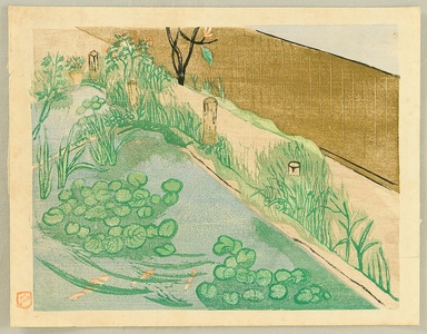 Unknown, 無款 (null)创作的日本版画《Corner of a Garden》