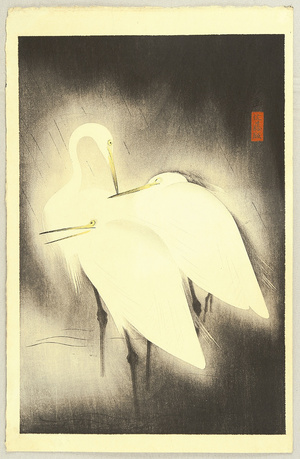 Unknown: Three Egrets in the Night - Trial Proof - Artelino