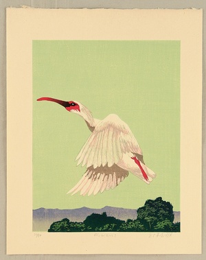 Tatehori Hideaki: Flying Japanese Crested Ibis - Artelino