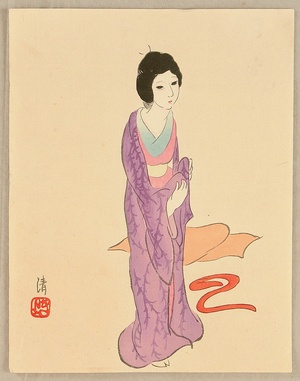 Asai Kiyoshi: Purple Kimono - Artelino