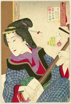 Tsukioka Yoshitoshi, 月岡芳年 (Tsukioka Yoshitoshi)による浮世絵「Thirty-two Aspects of Customs and Manners of Women - Enjoying Herself」