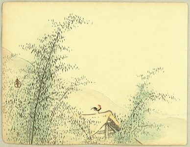 Kawai Gyokudo: Rooster on a Roof - Artelino