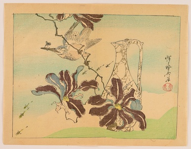 Kawanabe Kyosai: Kyosai Rakuga - Bird and Flowers - Artelino