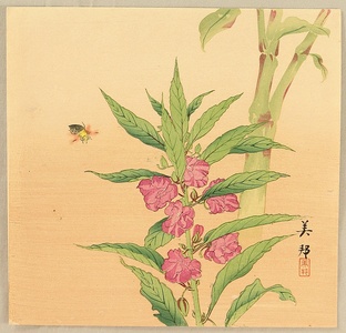 Takahashi Biho: Bee and Hollyhock - Artelino