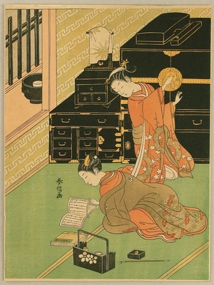 Suzuki Harunobu: Two Girls - Artelino