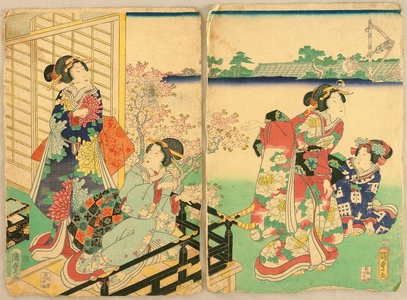 Utagawa Kunisada: Beauties and Cherry Blossoms - Artelino