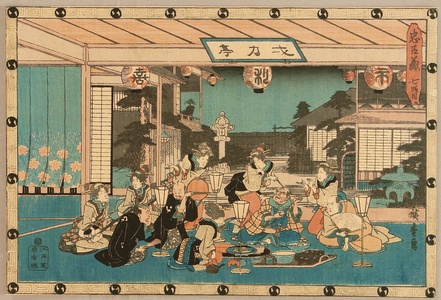Utagawa Hiroshige: Chushingura - Act.7, Tea House - Artelino