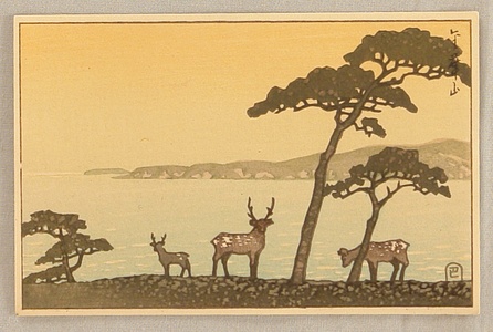 Kawase Hasui: Deer on a Beach - Artelino