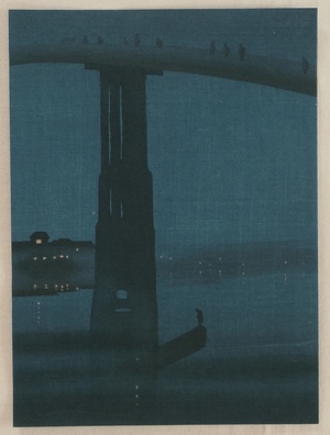 Unknown: Misty Bridge at Night - Artelino