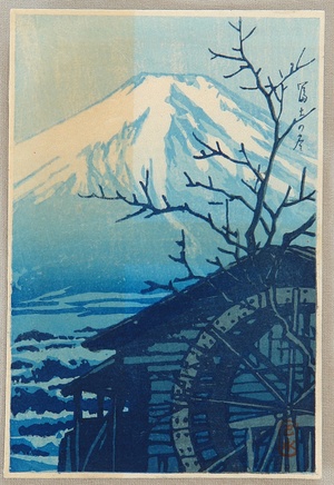 川瀬巴水: Mt. Fuji in Winter - Artelino
