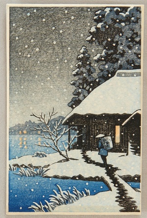 Unknown: Villager in a Snowy Evening - Artelino