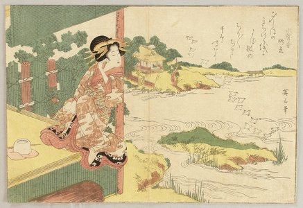 Kikugawa Eizan: Elegant Beauties of Green Houses, Six Jewel Rivers - Mutsu Chidori Tamagawa - Artelino